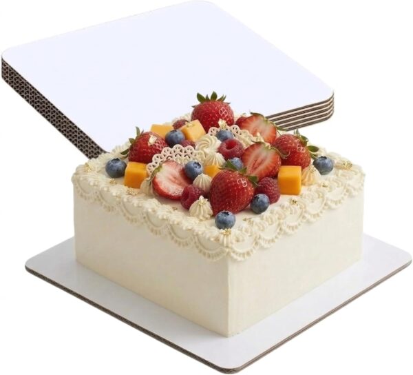 Cake Board/Cake Base/Cake Mold/Cake Tray for Restaurants, 10inch, Square, White, (10Pcs Pack)