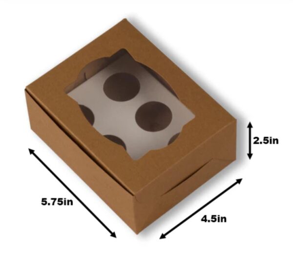 6 Pc Mini Cup Cake/ Chocolate Truffle Box with Cavity (Pack of 10)