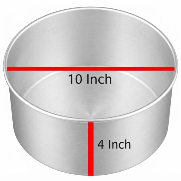 Aluminium Tall Cake Baking Tins/Tall Mould Pan (10inch x 4inch Round)