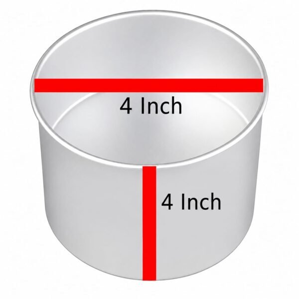 Aluminium Tall Cake Baking Tins/Tall Mould Pan (4inch x 4inch Round)