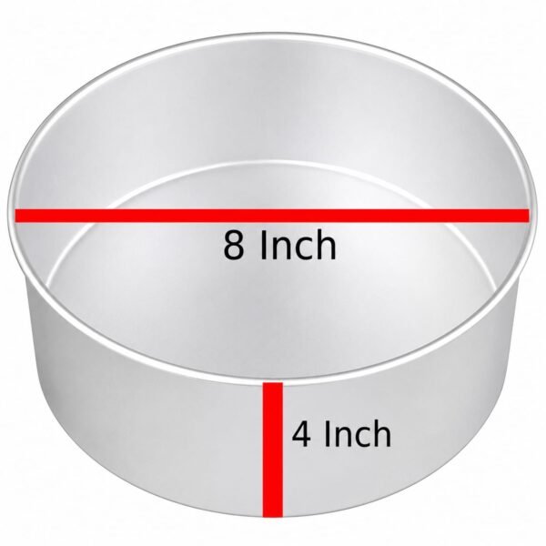 Aluminium Tall Cake Baking Tins/Tall Mould Pan (8inch x 4inch Round)