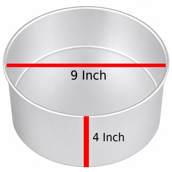 Aluminium Tall Cake Baking Tins/Tall Mould Pan (9inch x 4inch Round)