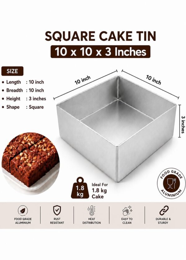 Cake Mould/Cake Pan/Cake Tray  (10Inch x 3Inch Square)