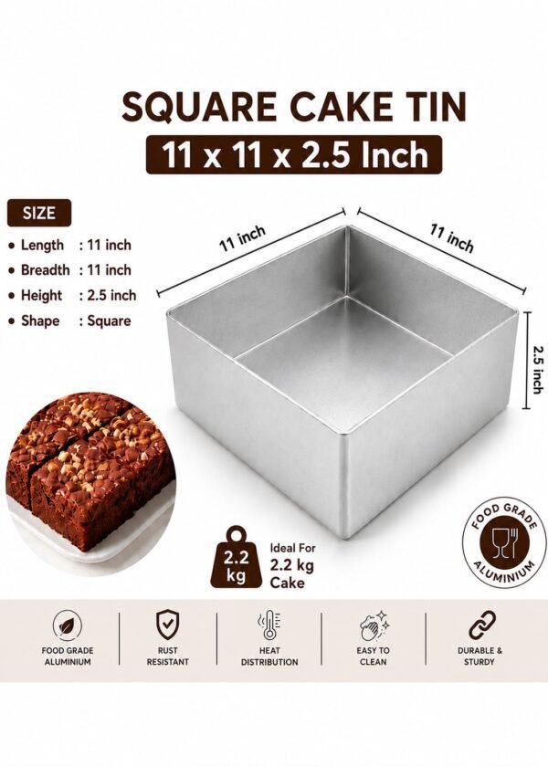 Cake Mould/Cake Pan/Cake Tray  (11Inch x 2.5Inch Square)