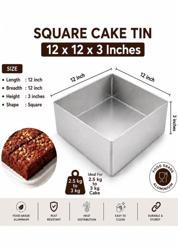 Cake Mould/Cake Pan/Cake Tray  (12Inch x 3Inch Square)
