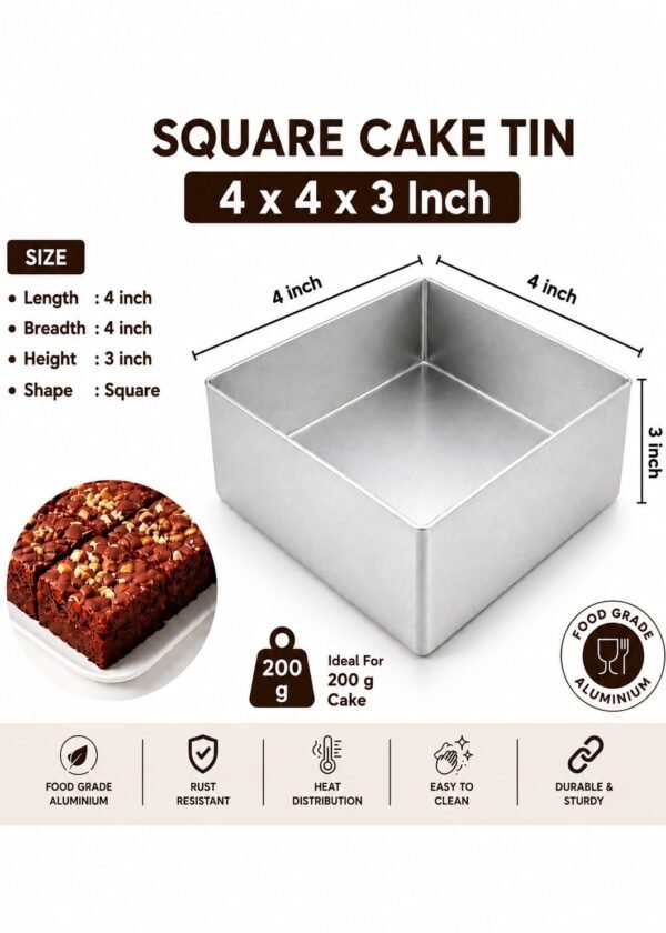 Cake Mould/Cake Pan/Cake Tray  (4Inch x 3Inch Square)