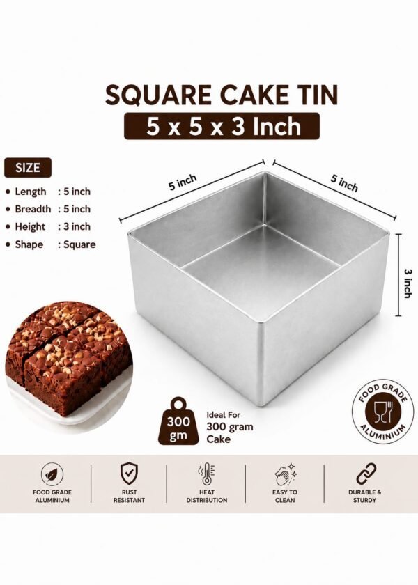 Cake Mould/Cake Pan/Cake Tray  (5Inch x 3Inch Square)