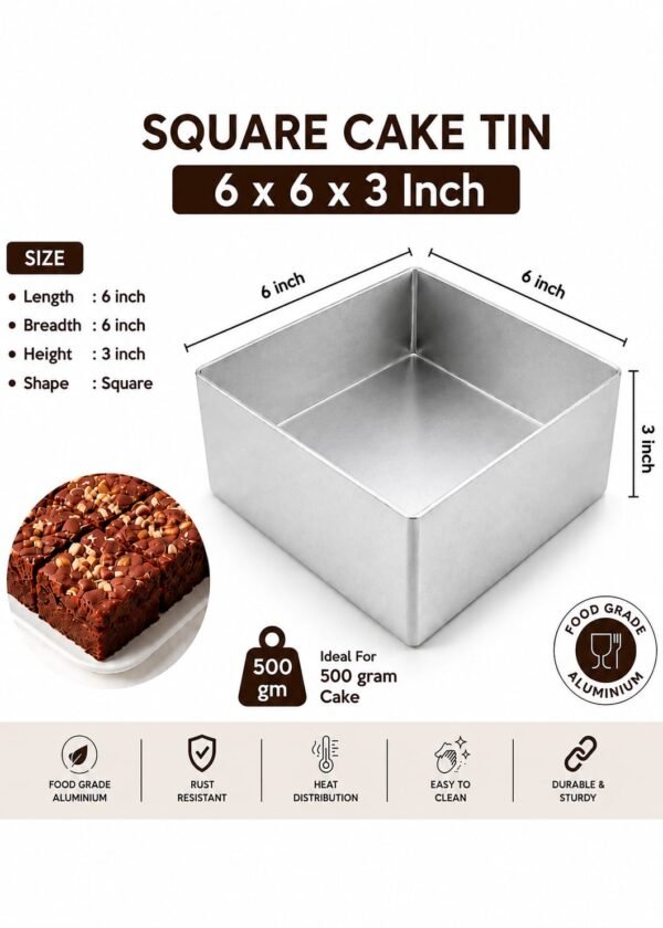 Cake Mould/Cake Pan/Cake Tray  (6Inch x 3Inch Square)