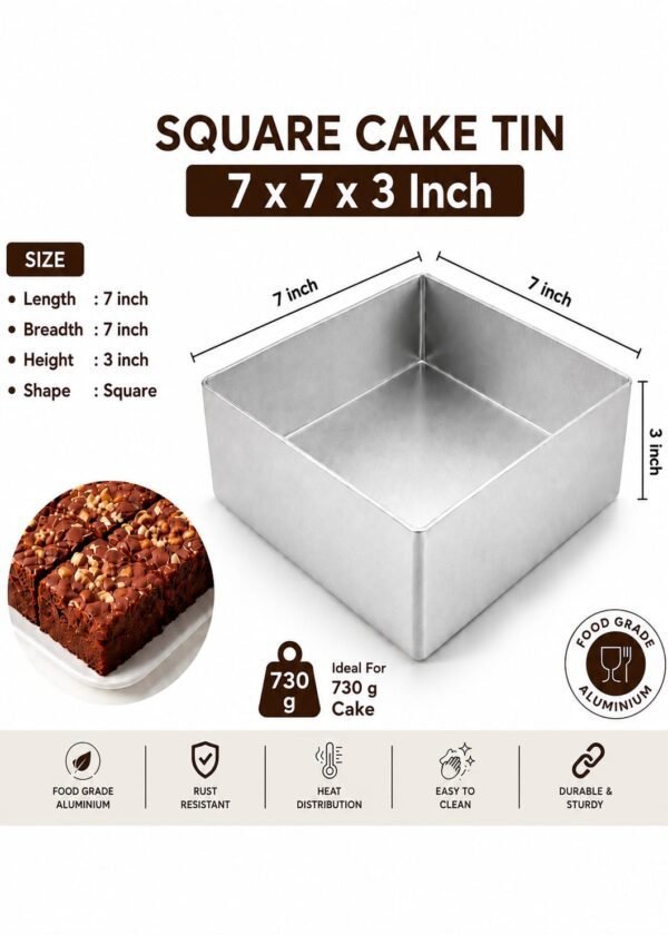 Cake Mould/Cake Pan/Cake Tray  (7Inch x 3Inch Square)