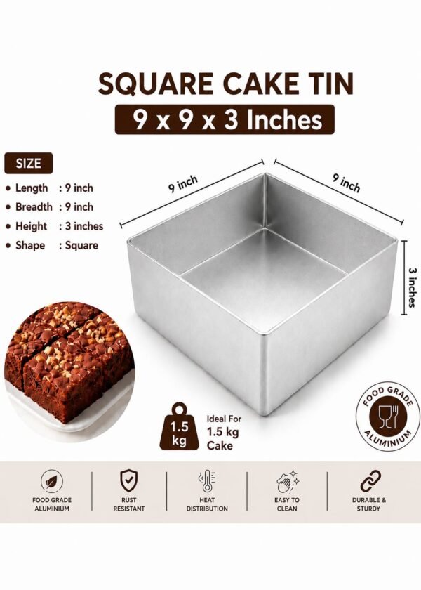 Cake Mould/Cake Pan/Cake Tray  (9Inch x 3Inch Square)