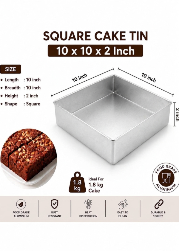 Cake Mould/Cake Pan/Cake Tray (10Inch x 2Inch Square)