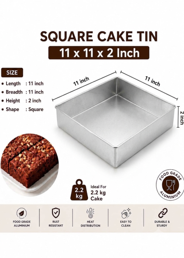 Cake Mould/Cake Pan/Cake Tray (11Inch x 2Inch Square)