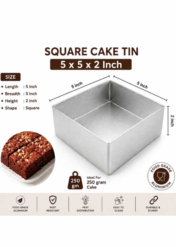 Cake Mould/Cake Pan/Cake Tray (5Inch x 2Inch Square)