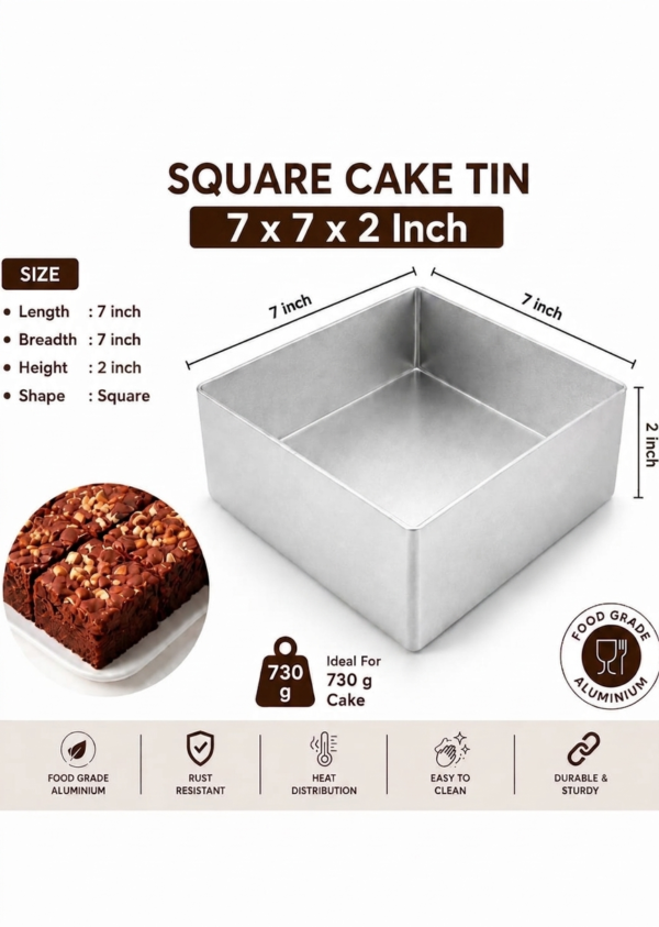 Cake Mould/Cake Pan/Cake Tray (7Inch x 2Inch Square)
