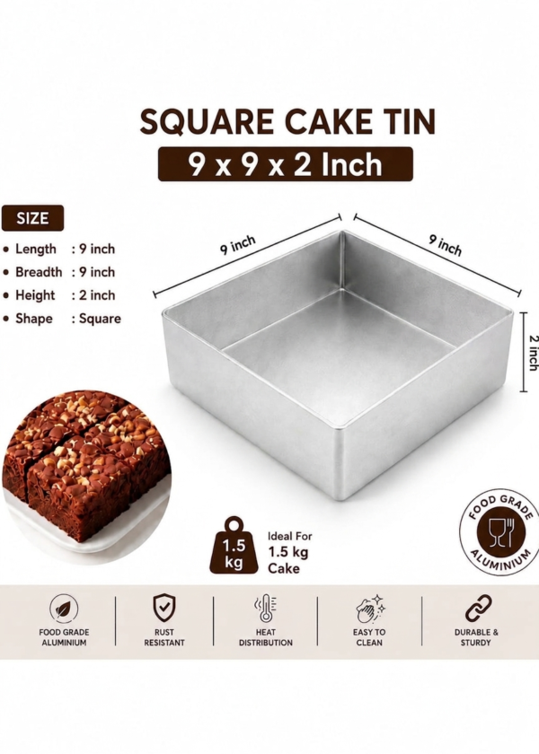 Cake Mould/Cake Pan/Cake Tray (9Inch x 2Inch Square)